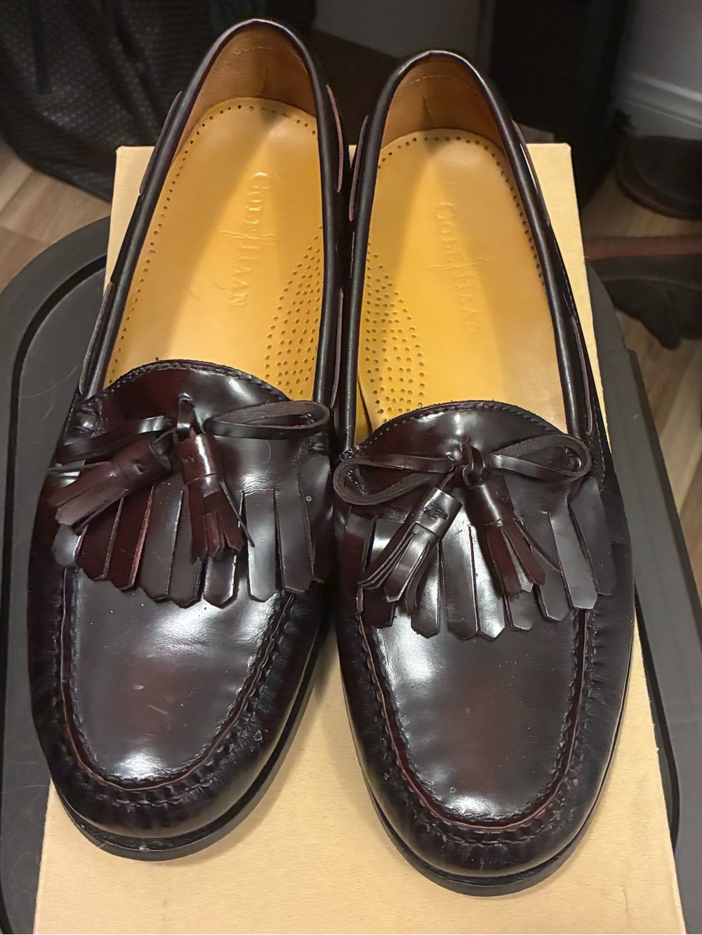 Cole Haan Burgundy Pinch Shawl Bow II Loafers